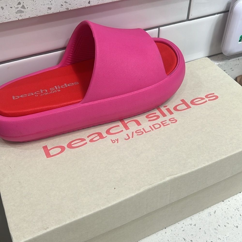 J Slides Beach Slides Squish Sandal In Fuchsia An… - image 5